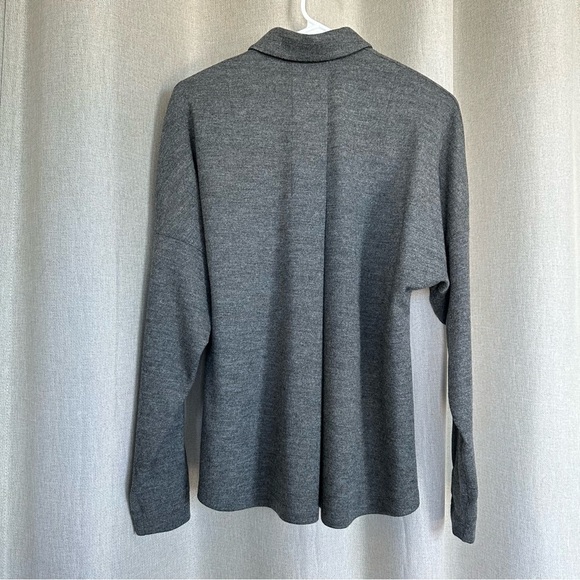 Akris Punto Wool Gray Relaxed Half-Zip Collar Long Sleeve Sweater S (4) - Picture 3 of 15